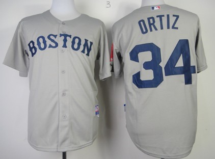 Boston Red Sox #34 David Ortiz Gray Jersey