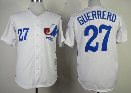 Montreal Expos #27 Vladimir Guerrero 1982 White Throwback Jersey