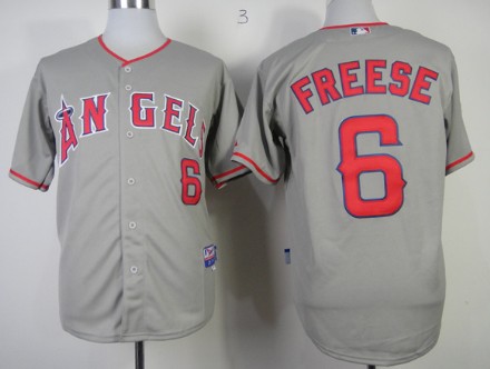 LA Angels of Anaheim #6 David Freese Gray Jersey