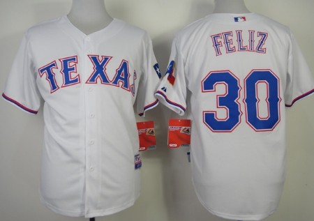 Texas Rangers #30 Neftali Feliz 2014 White Jersey