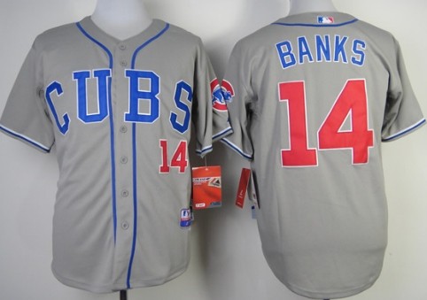 Chicago Cubs #14 Ernie Banks 2014 Gray Jersey