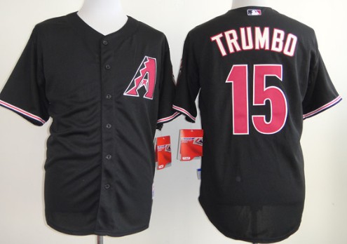 Arizona Diamondbacks #15 Mark Trumbo Black Jersey